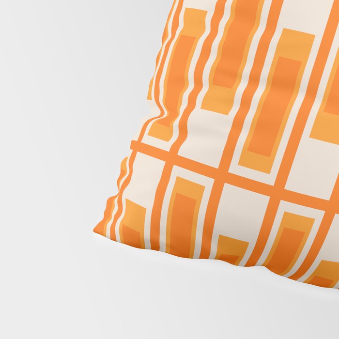 Mid Century Modern Geometric Lexington Ave Pattern in 70s Orange Tones Pillow Sham Gallery Image 4