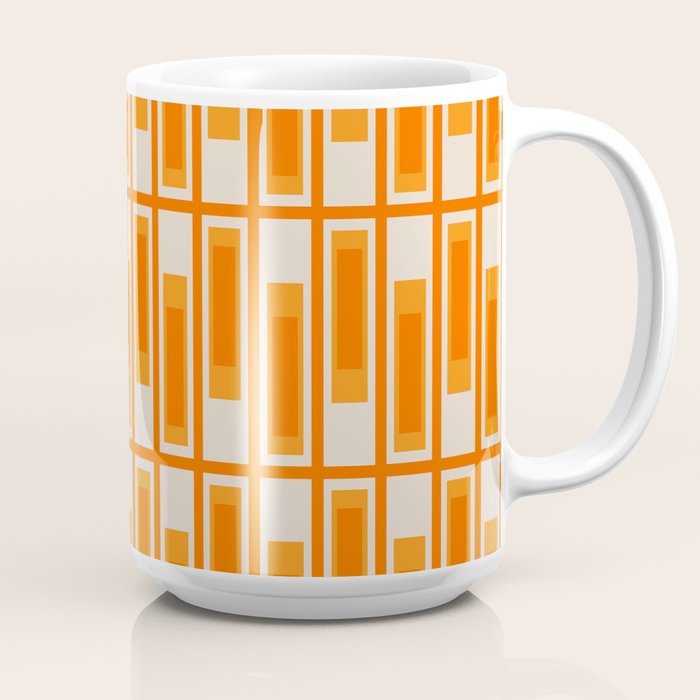 Mid Century Modern Geometric Lexington Ave Pattern in 70s Orange Tones Coffee Mug Gallery Image 2