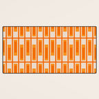 Mid Century Modern Geometric Lexington Ave Pattern in 70s Orange Tones Desk Mat Gallery Image 3