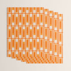 Mid Century Modern Geometric Lexington Ave Pattern in 70s Orange Tones Wrapping Paper Gallery Image 3