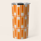 Mid Century Modern Geometric Lexington Ave Pattern in 70s Orange Tones Travel Mug Gallery Image 1