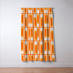 Mid Century Modern Geometric Lexington Ave Pattern in 70s Orange Tones Window Curtain Gallery Image 3