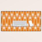 Mid Century Modern Geometric Lexington Ave Pattern in 70s Orange Tones Desk Mat Gallery Image 1