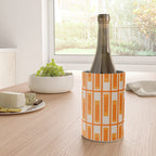 Mid Century Modern Geometric Lexington Ave Pattern in 70s Orange Tones Wine Chiller Gallery Image 4