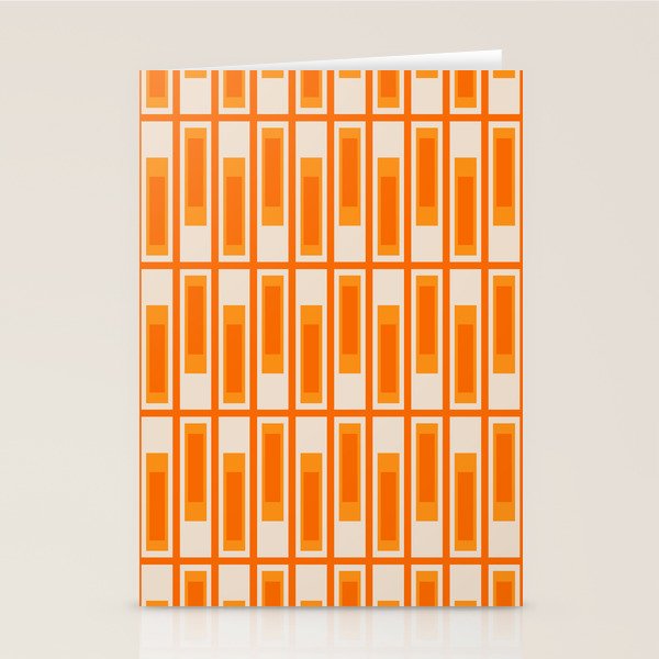 Mid Century Modern Geometric Lexington Ave Pattern in 70s Orange Tones Stationery Card Gallery Image 2
