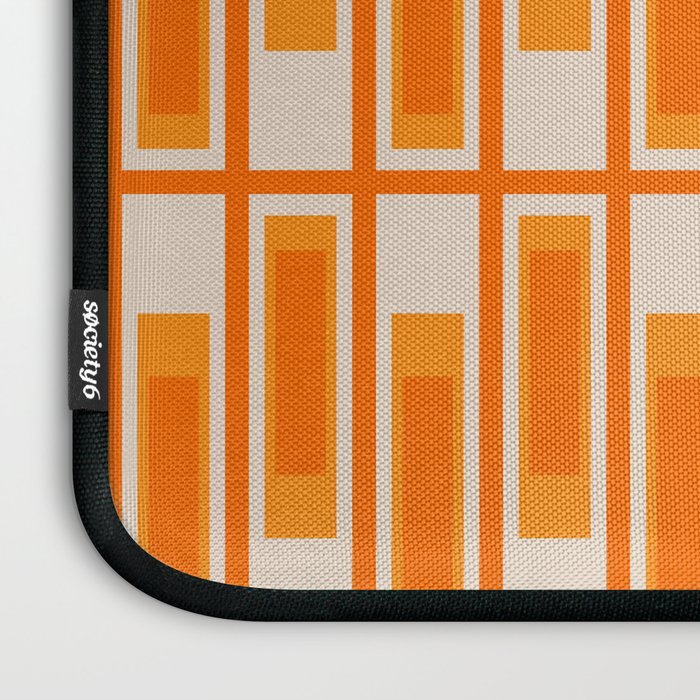 Mid Century Modern Geometric Lexington Ave Pattern in 70s Orange Tones Laptop Sleeve Gallery Image 3