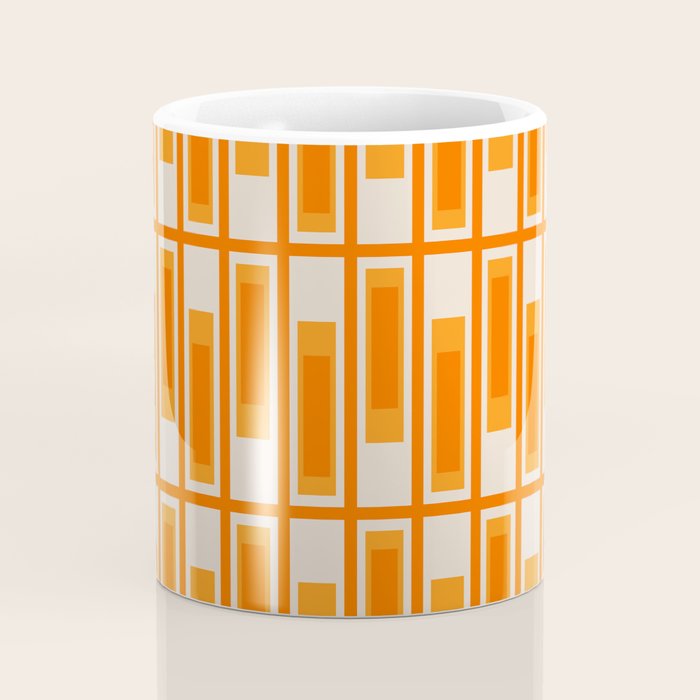 Mid Century Modern Geometric Lexington Ave Pattern in 70s Orange Tones Coffee Mug Gallery Image 4