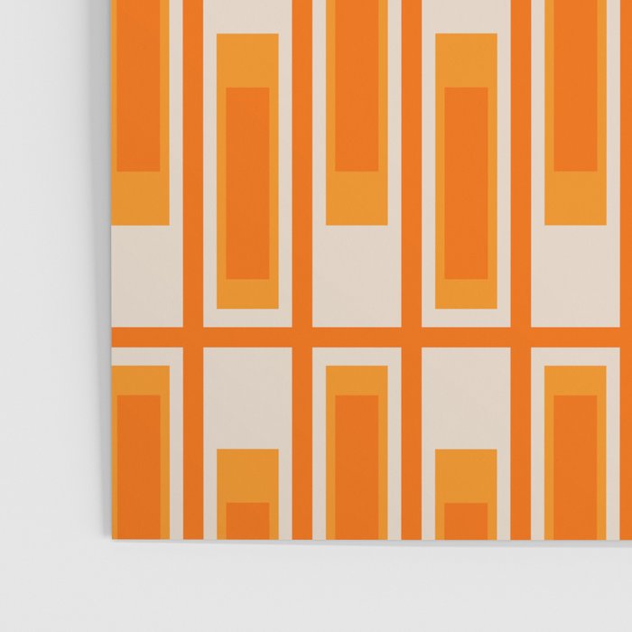 Mid Century Modern Geometric Lexington Ave Pattern in 70s Orange Tones Poster Gallery Image 3