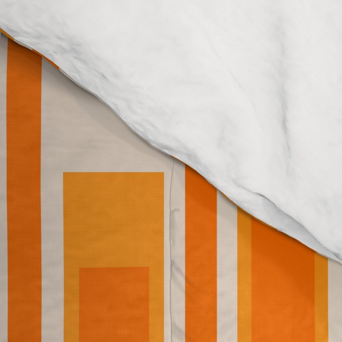 Mid Century Modern Geometric Lexington Ave Pattern in 70s Orange Tones Comforter Gallery Image 4