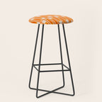 Mid Century Modern Geometric Lexington Ave Pattern in 70s Orange Tones Stool Gallery Image 1