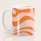 Groovy Retro Modern Liquid Swirl Pink and Orange Abstract Pattern Coffee Mug Gallery Image 3
