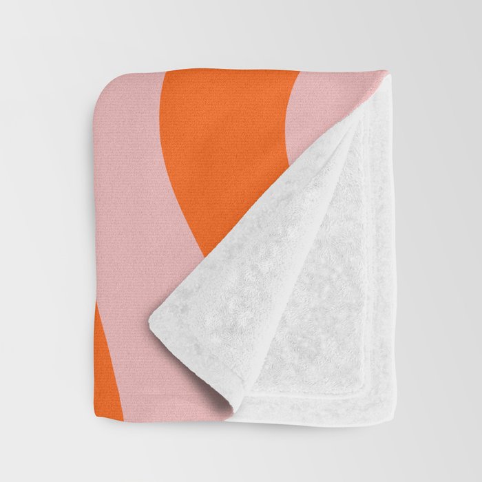 Groovy Retro Modern Liquid Swirl Pink and Orange Abstract Pattern Throw Blanket Gallery Image 3