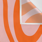 Groovy Retro Modern Liquid Swirl Pink and Orange Abstract Pattern Wall Tapestry Gallery Image 3