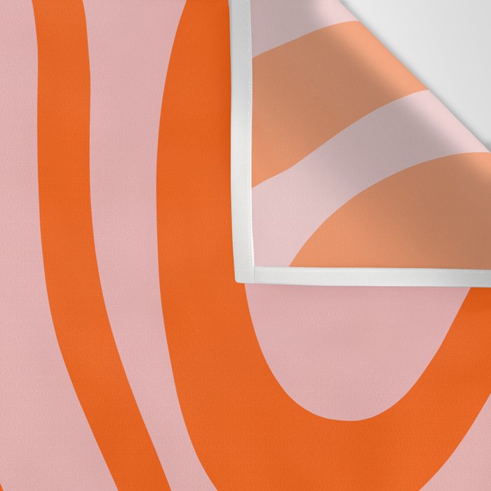Groovy Retro Modern Liquid Swirl Pink and Orange Abstract Pattern Wall Tapestry Gallery Image 3