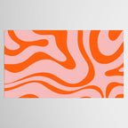 Groovy Retro Modern Liquid Swirl Pink and Orange Abstract Pattern Tablecloth Gallery Image 2