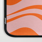 Groovy Retro Modern Liquid Swirl Pink and Orange Abstract Pattern Laptop Sleeve Gallery Image 3