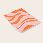 Groovy Retro Modern Liquid Swirl Pink and Orange Abstract Pattern Notebook Gallery Image 3