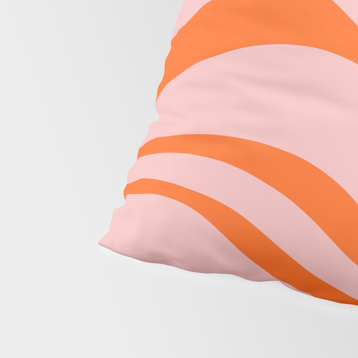 Groovy Retro Modern Liquid Swirl Pink and Orange Abstract Pattern Pillow Sham Gallery Image 4