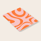 Groovy Retro Modern Liquid Swirl Pink and Orange Abstract Pattern Notebook Gallery Image 2