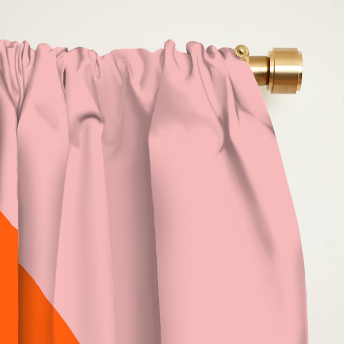Groovy Retro Modern Liquid Swirl Pink and Orange Abstract Pattern Window Curtain Gallery Image 2