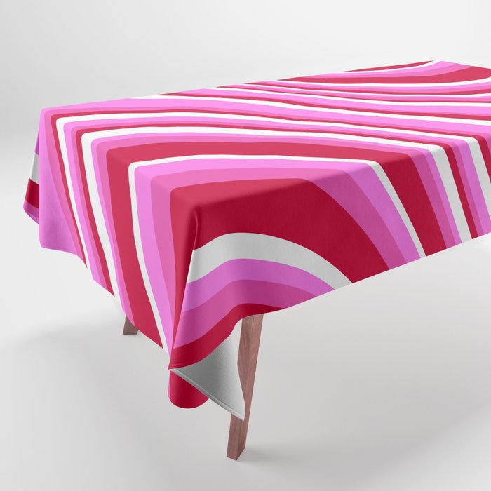 Wavy Stripes XVII - Y2K Pink and Red Tablecloth Gallery Image 1
