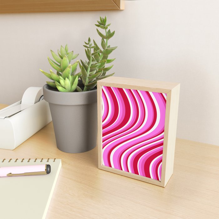 Wavy Stripes XVII - Y2K Pink and Red Mini Art Print Gallery Image 2
