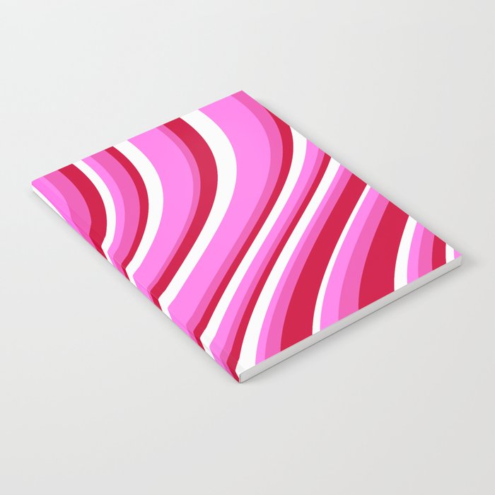 Wavy Stripes XVII - Y2K Pink and Red Notebook Gallery Image 1
