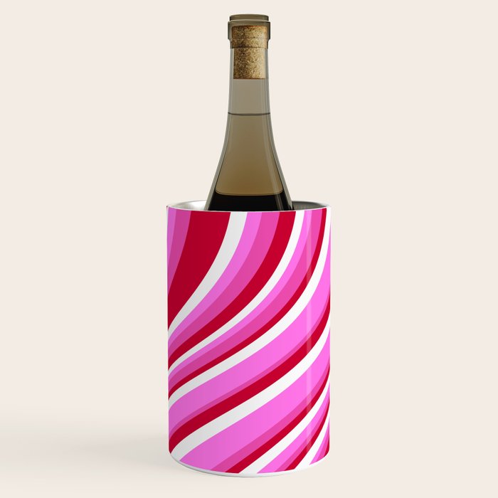 Wavy Stripes XVII - Y2K Pink and Red Wine Chiller Gallery Image 1