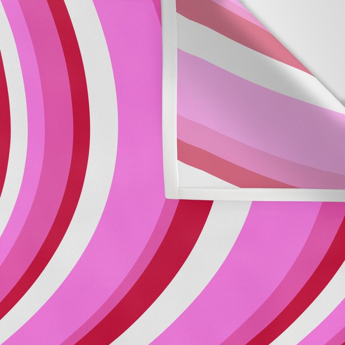 Wavy Stripes XVII - Y2K Pink and Red Wall Tapestry Gallery Image 3