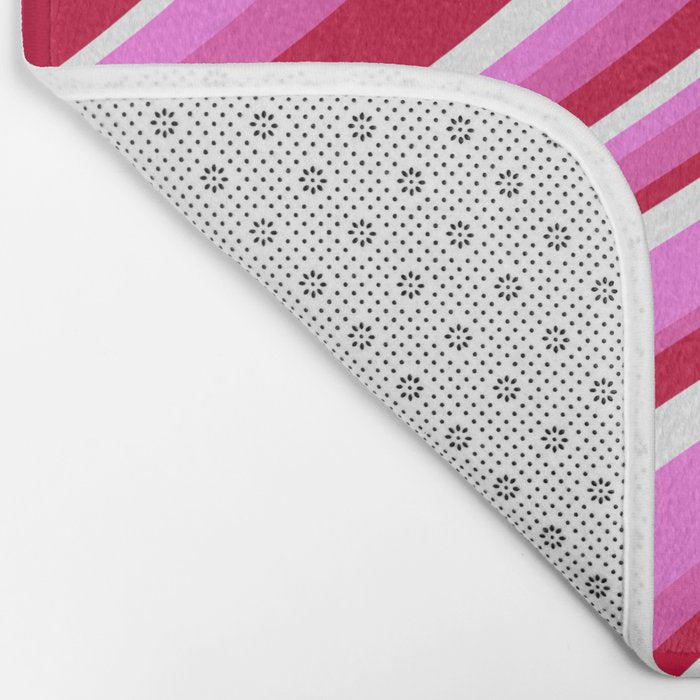 Wavy Stripes XVII - Y2K Pink and Red Bath Mat Gallery Image 2
