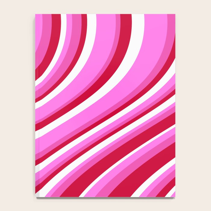 Wavy Stripes XVII - Y2K Pink and Red Notebook Gallery Image 4