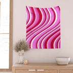 Wavy Stripes XVII - Y2K Pink and Red Wall Tapestry Gallery Image 2