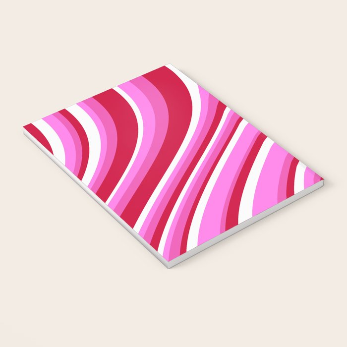 Wavy Stripes XVII - Y2K Pink and Red Notebook Gallery Image 3