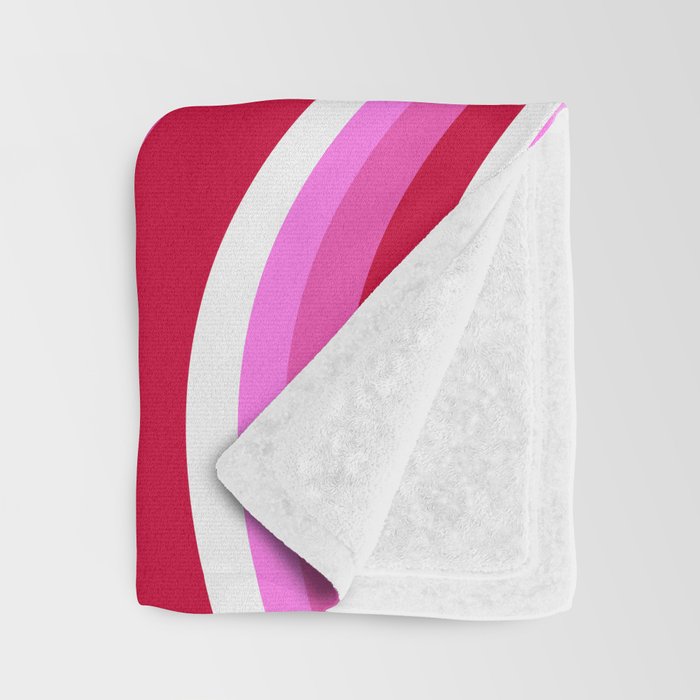 Wavy Stripes XVII - Y2K Pink and Red Throw Blanket Gallery Image 3