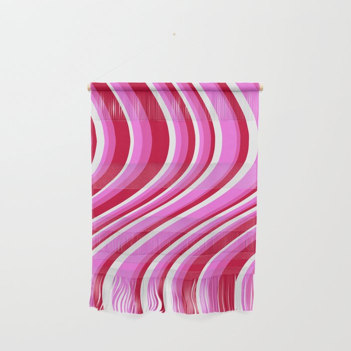 Wavy Stripes XVII - Y2K Pink and Red Wall Hanging Gallery Image 1