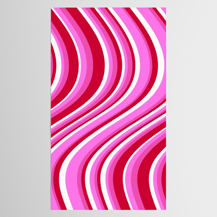 Wavy Stripes XVII - Y2K Pink and Red Tablecloth Gallery Image 2