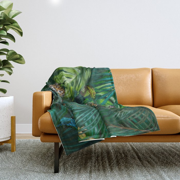 Jungle Cheetah Prints Throw Blanket Gallery Image 1