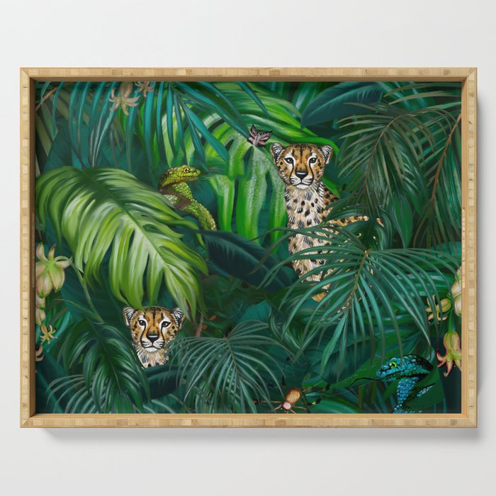 Jungle Cheetah Prints Serving Tray Gallery Image 1
