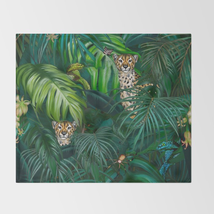 Jungle Cheetah Prints Throw Blanket Gallery Image 2