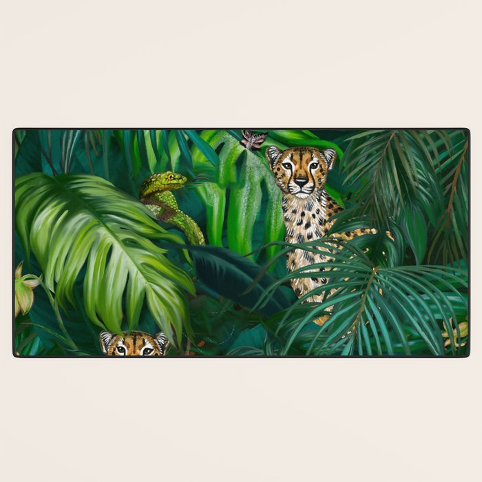 Jungle Cheetah Prints Desk Mat Gallery Image 3