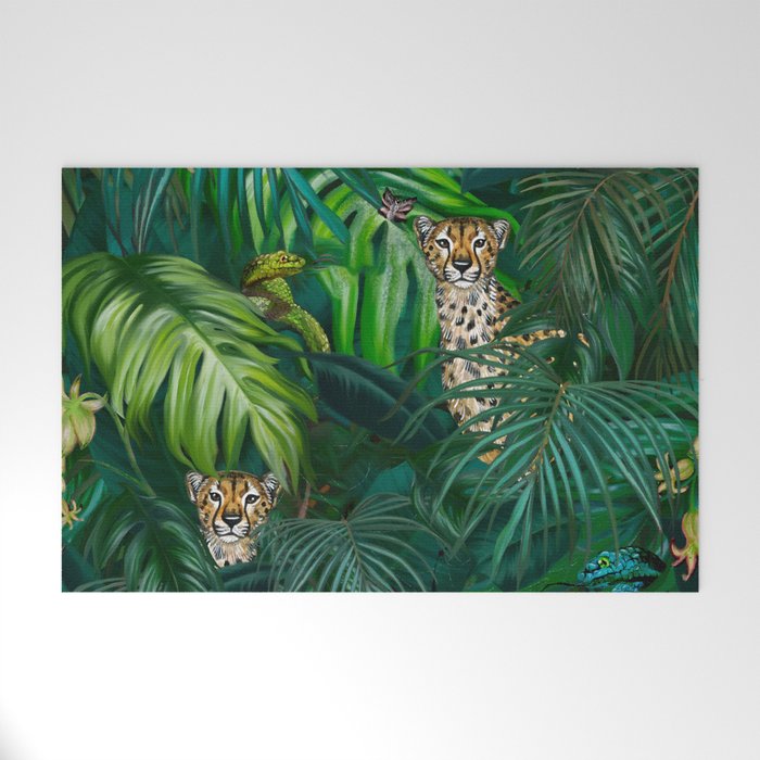 Jungle Cheetah Prints Welcome Mat Gallery Image 1
