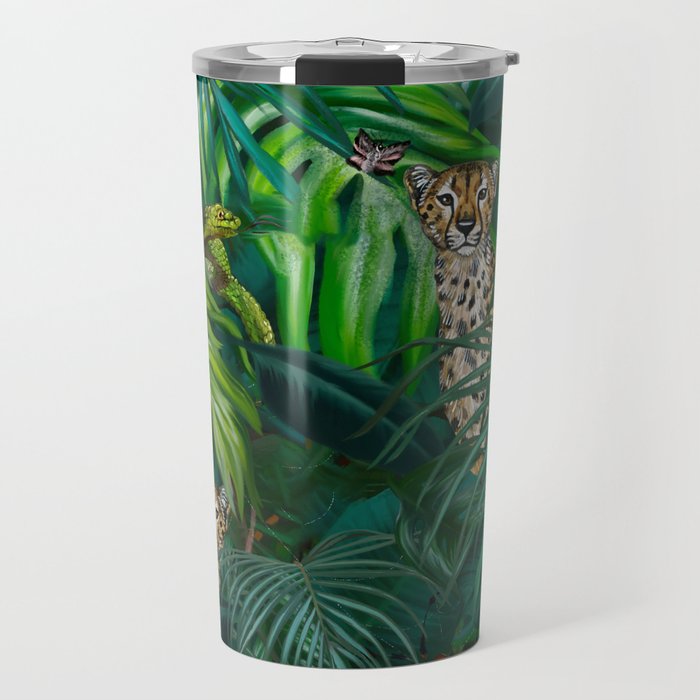 Jungle Cheetah Prints Travel Mug Gallery Image 1
