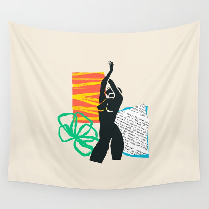 Abstract women body collage art illustration Wall Tapestry Gallery Image 4