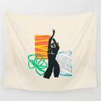 Abstract women body collage art illustration Wall Tapestry Gallery Image 4