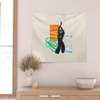 Abstract women body collage art illustration Wall Tapestry Gallery Image 2