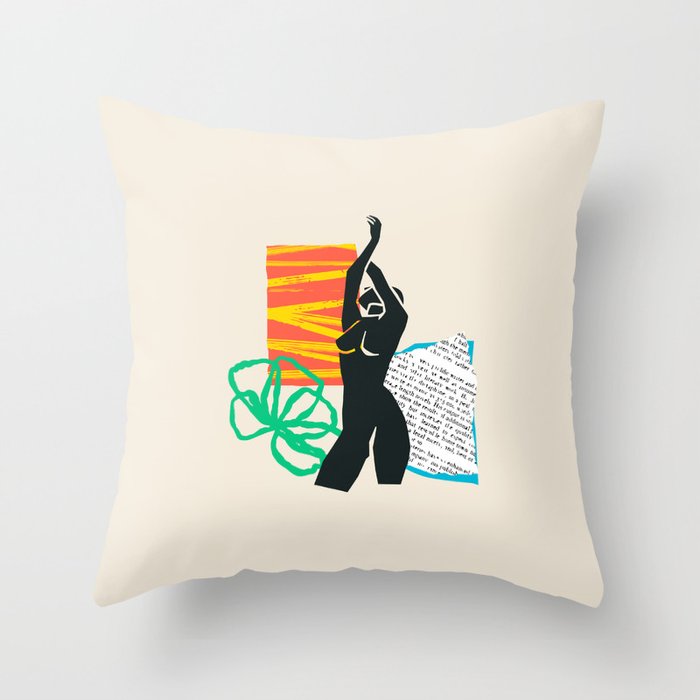Abstract women body collage art illustration Throw Pillow Gallery Image 6