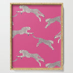 Leaping Cheetahs  Magenta Serving Tray Gallery Image 1