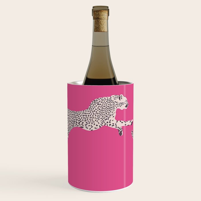 Leaping Cheetahs  Magenta Wine Chiller Gallery Image 2