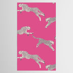Leaping Cheetahs  Magenta Tablecloth Gallery Image 2