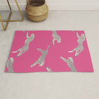 Leaping Cheetahs  Magenta Rug Gallery Image 1